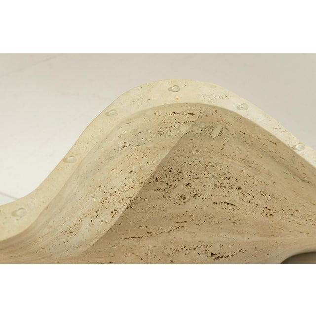 Vintage Sculptural Travertine Coffee Table with Glass Top, Italy, 1970s For Sale - Image 12 of 14