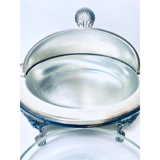 Antique Roll-Over Serving Dish Warmer, Silver Plate, Dome Top Tureen, Server, Sheffield Silver Co. For Sale In Atlanta - Image 6 of 9