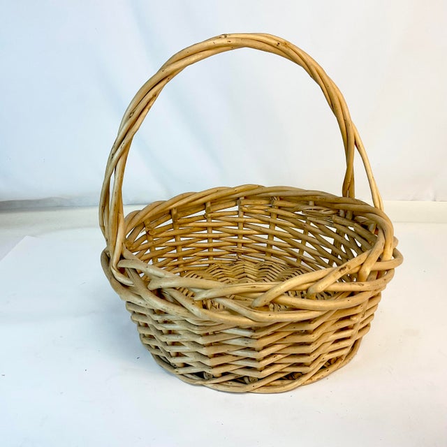 This is a lovely French Gathering Basket in a natural wicker. It is a generous size with a sturdy three-strand woven...