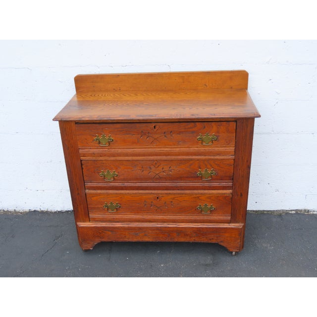 Victorian Late 1800s Solid Oak Dresser 6886 For Sale - Image 15 of 16