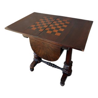 Coffee Table with Chessboard and Drawer, 1920s For Sale