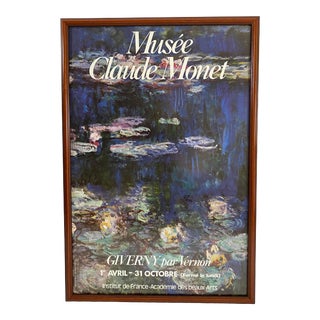 Vintage 1990's Monet at Giverny French Exhibit Waterlilies Poster For Sale