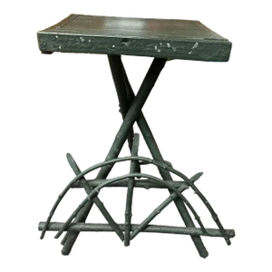 Mid 20th Century Vintage Green Adirondack Twig Side Table