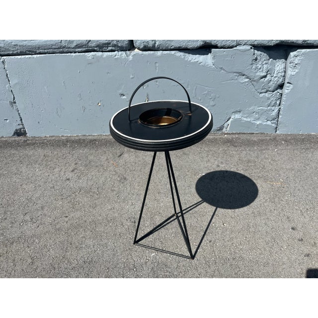 Mid-Century Modern 1940s Standing Ashtray, Black For Sale - Image 3 of 10