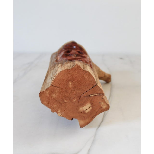 Brown Vintage Hand Carved Wood Face Sculpture For Sale - Image 8 of 8