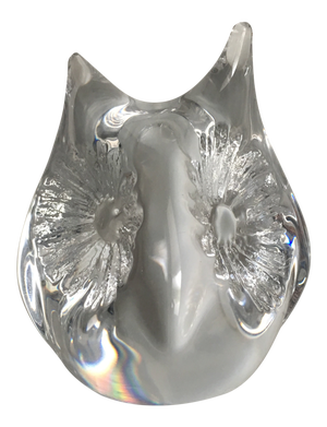 Daum of France Owl Crystal Glass Paper Weight