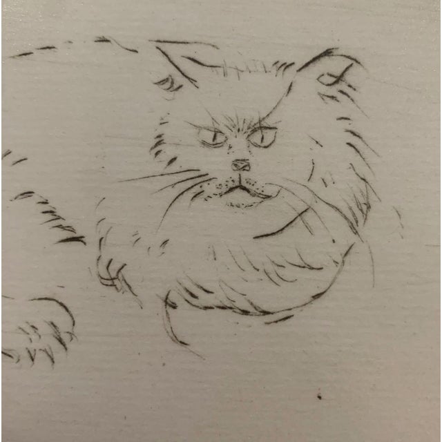 Leszek Rózga, Dog with a Cat, 1988, Drypoint on Paper For Sale - Image 4 of 5