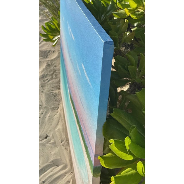 Sky Blue Sunset at the Beach, Original Signed Art For Sale - Image 8 of 9