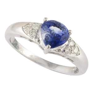 Trillion Cut Sapphire Birthstone Engagement Ring With Diamonds Size 7