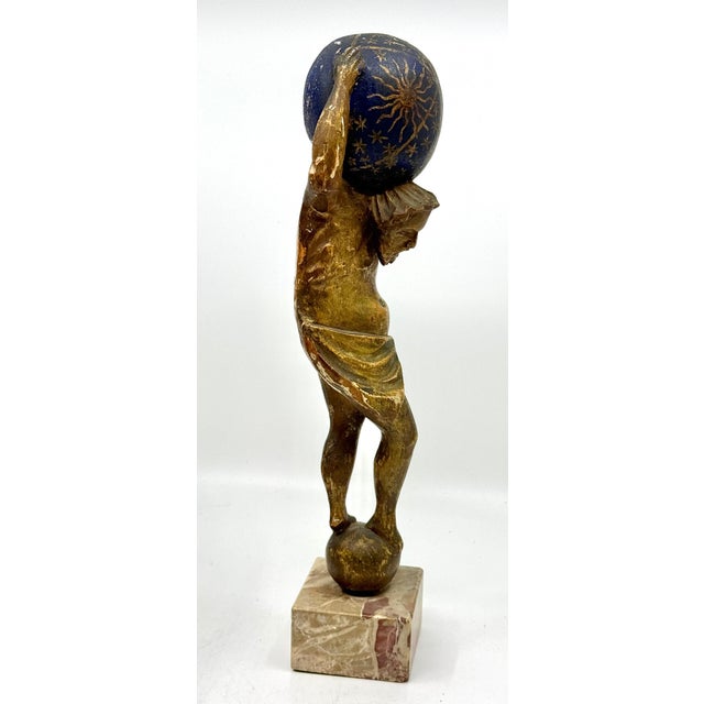 Northern Italian Carved Wood & Gessoed Atlas with Celestial Globe Circa 1800 For Sale - Image 18 of 18
