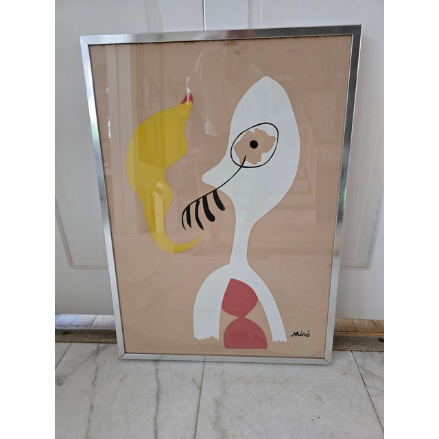 1960s Vintage Mid Century Modern Plate-Signed Reproduction Print After Miro For Sale - Image 4 of 9