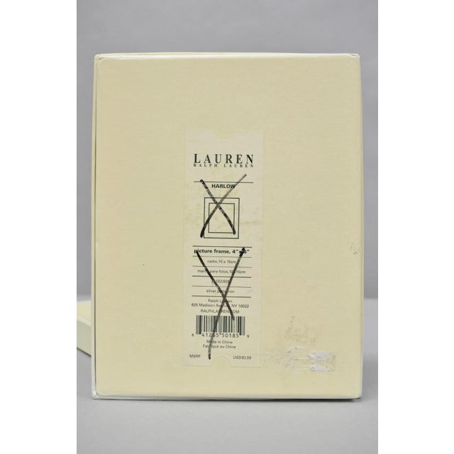 Late 20th Century Lauren Ralph Lauren Silver Plated Normandy Modern 3.5x5 Photo Picture Frame (A) For Sale - Image 12 of 17