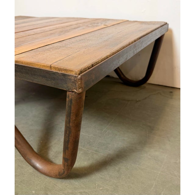 Brown Vintage Industrial Coffee Table, 1960s For Sale - Image 8 of 16