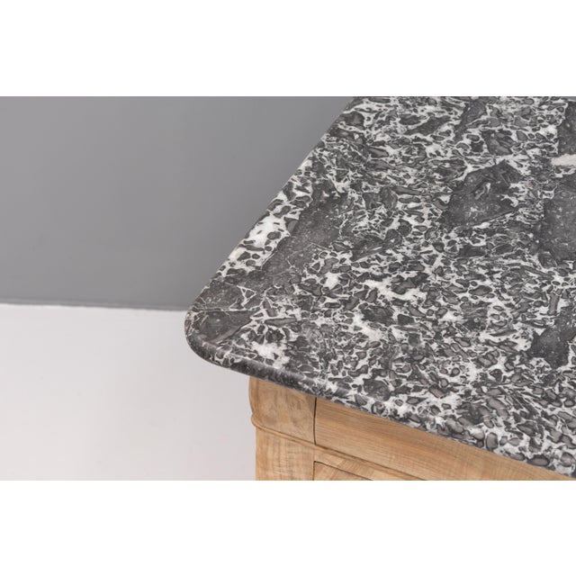 Beige Walnut Commode with Marble Top, 1880 For Sale - Image 8 of 12