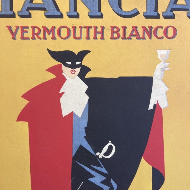 Vermouth Bianco Advertising Poster on Canvas by Eugenio Colmo for Gancia,1929 For Sale - Image 6 of 10