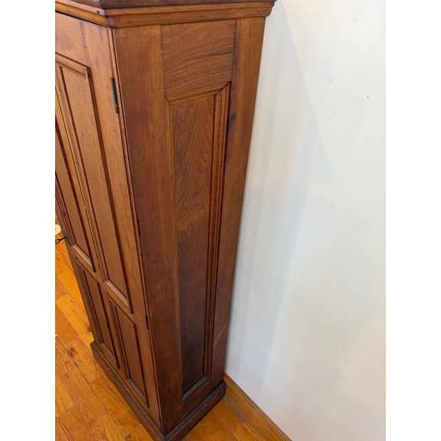 Arts & Crafts Antique Bench Made Oak Gun Cabinet For Sale - Image 3 of 11