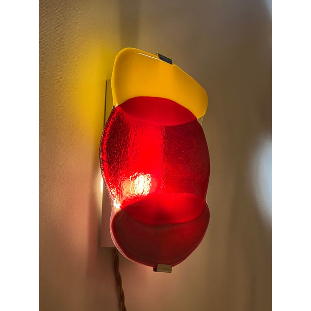 Handcrafted Glass Wall Light by Olga Meyzinger For Sale - Image 6 of 9