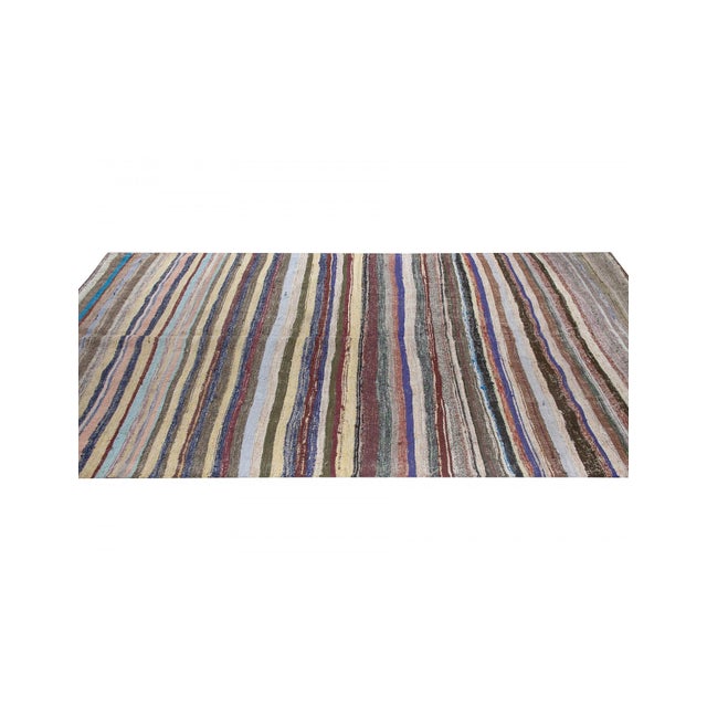 Mid-Century Modern Vintage Turkish Decorative Rag Rug - 5`7" X 9`9" For Sale - Image 3 of 6