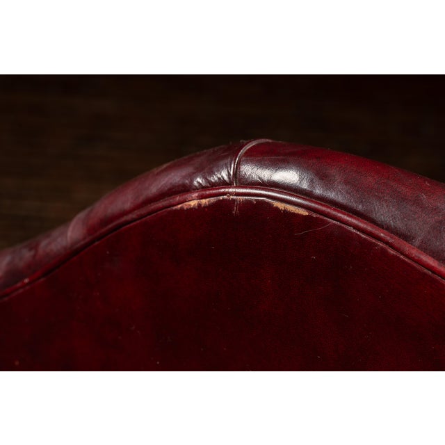 Vintage Burgundy Tufted Leather Chesterfield Club Chair For Sale - Image 18 of 18
