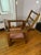 Wood Morris Style Velvet Upholstered Oak Chair With Ladder Back Which Reclines For Sale - Image 7 of 7