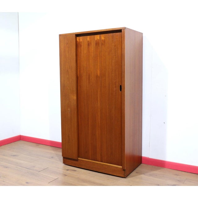 Mid-Century Modern Mid Century Modern Vintage Teak Tambour Door Low Armoire Wardrobe by Austinsuite For Sale - Image 3 of 15