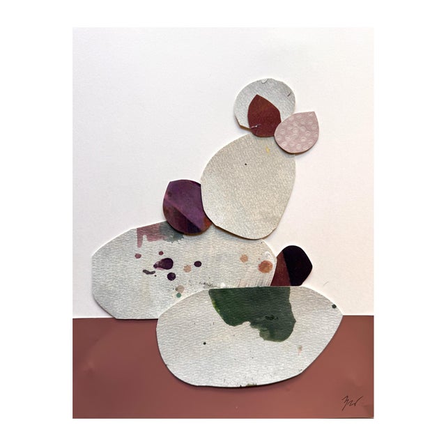 "Love Without Words" is an original mixed media collage on paper by Zac Woodiel. This is one of six pieces in the "Love...