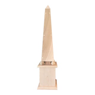 Contemporary Irwin and Lane Large Handmade Wood Obelisk For Sale
