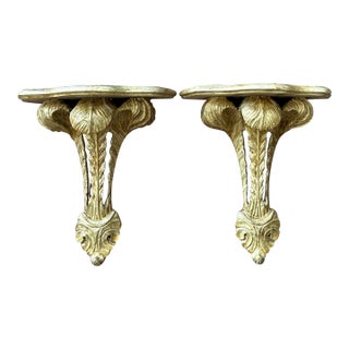 Vintage Regency Italian Hand Carved Brackets. - A Pair For Sale