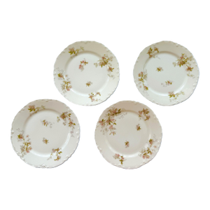 French Limoges Porcelain Floral Plates - 6", 1900's - Set of 4