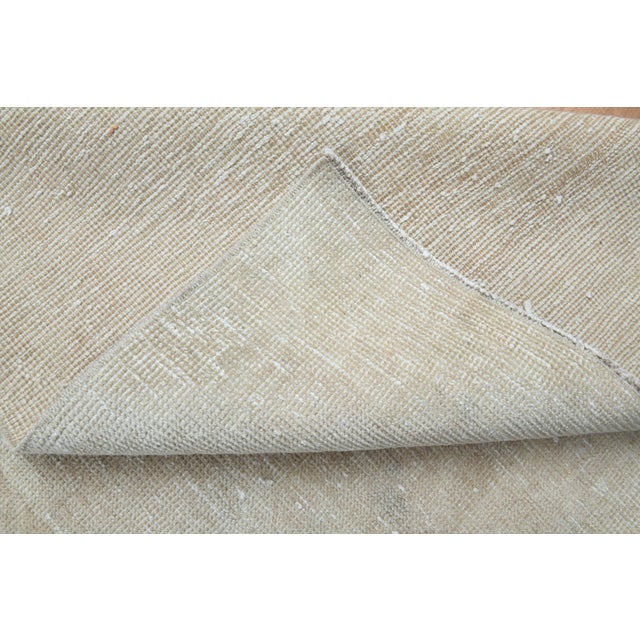 1970s Vintage Handmade Wool Cotton Beige Runner Rug For Sale - Image 10 of 11