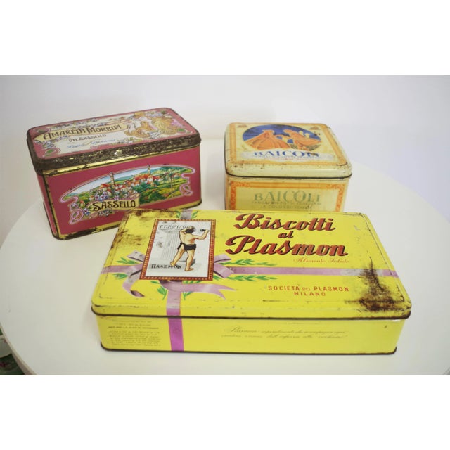 Boxes for plasmon cookies - milan, baicoli - venice and amaretti morbidi del sassello - liguria 60s h10 x w19 x d10 h13 x...