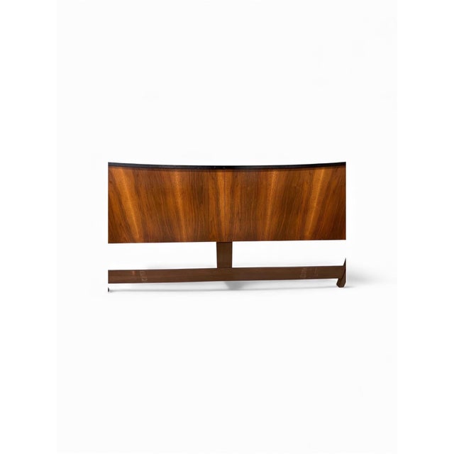 1960s Mid-Century Modern Kagan Style King Size Walnut Headboard For Sale - Image 5 of 7