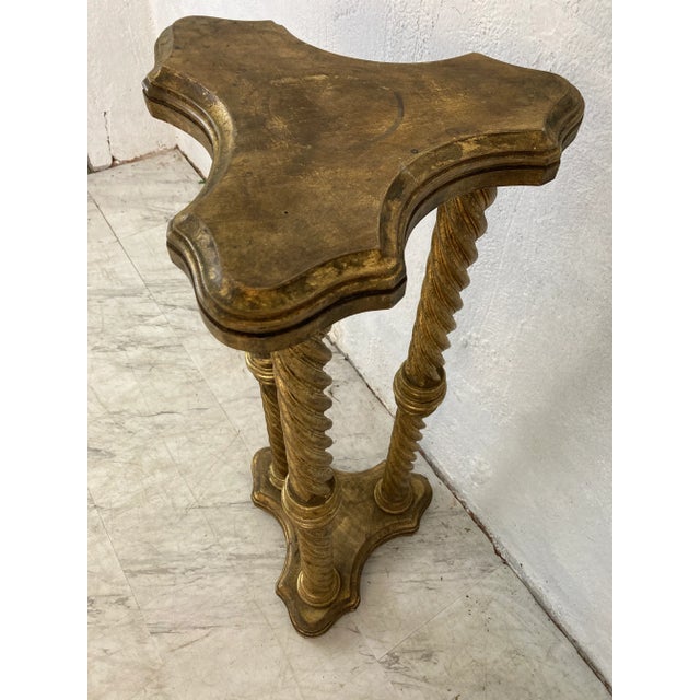 Wood Vintage Italian Venetian Gold Pedestal For Sale - Image 7 of 10