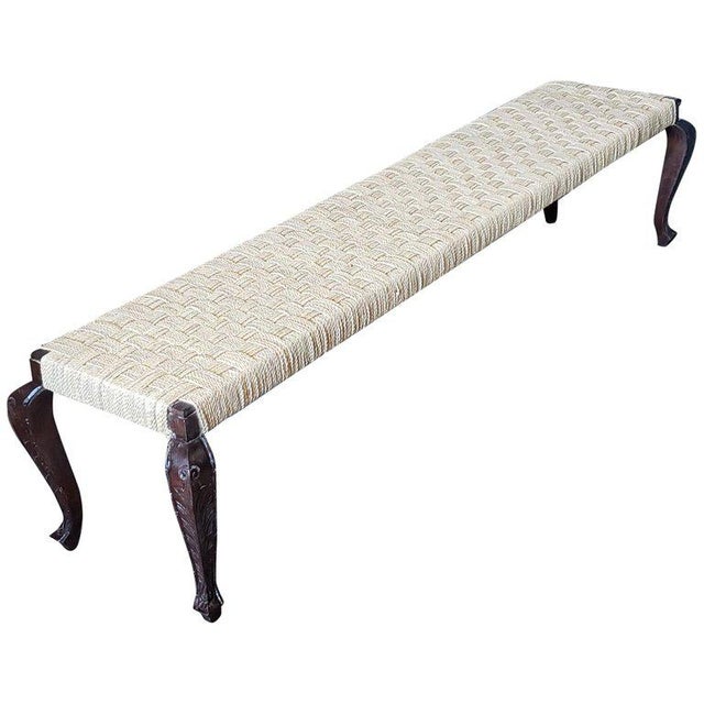 1980s Vintage Moroccan Handmade Cedar Wooden Bench Chairish