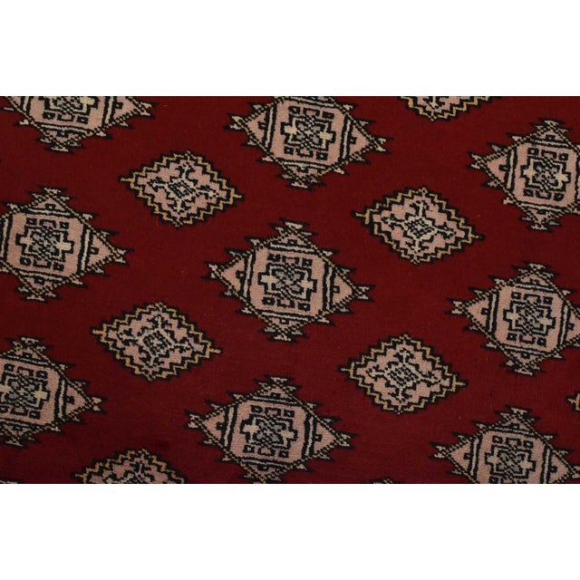 Red Bokhara Jaldar Rug 8’1” X 10’4” Red Wool Tribal Hand-Knotted Oriental Carpet For Sale - Image 8 of 13