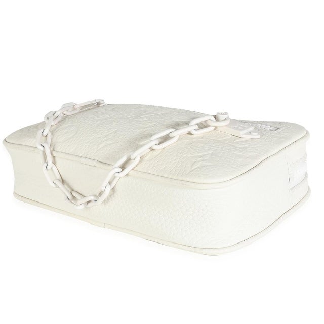Animal Skin White Monogram Taurillon Pochette Volga For Sale - Image 7 of 9