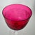 A stunning set of hand blown crystal stemware having vibrant fuchsia cups embellished with acid etched rococo style floral...