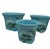 Beautiful Set of Three Mid 20th Century HandPainted French Blue Ceramic Planter Flower Pots. This set includes a small,...