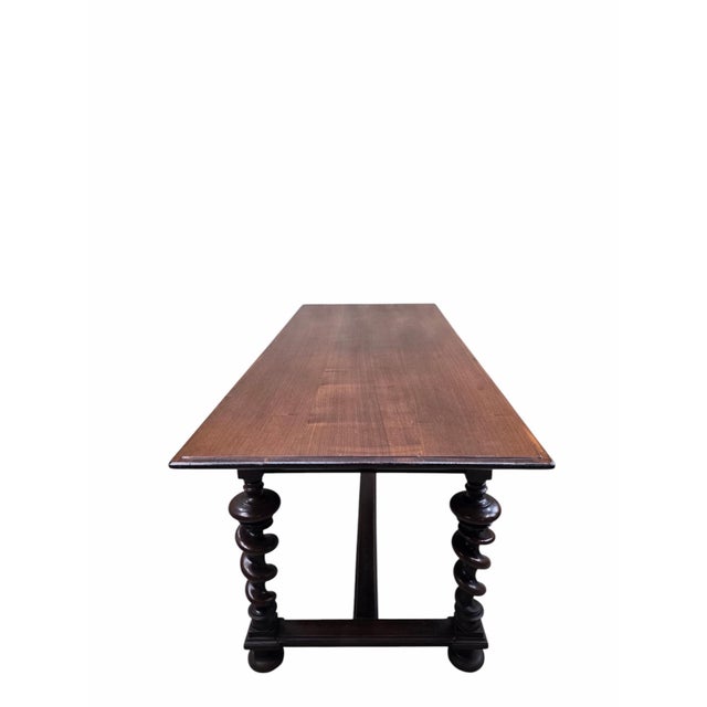 Antique Jacobean Revival Style Barley Twist Desk With Chair For Sale - Image 11 of 12