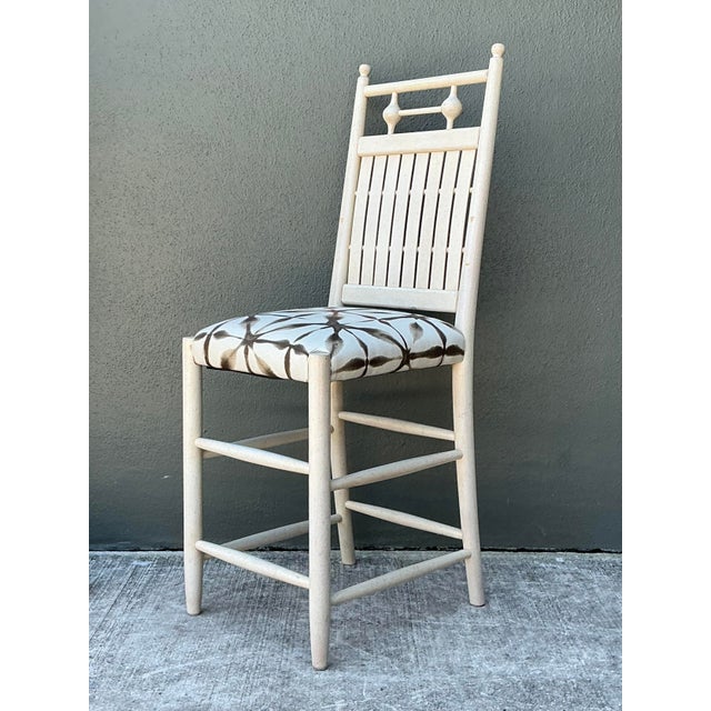Late 20th Century Vintage Slat Counter Stools For Sale - Image 5 of 12