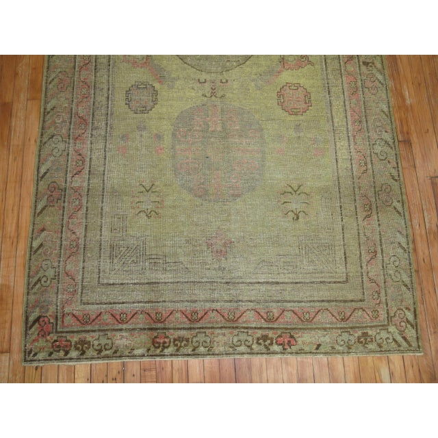 Late 19th Century Late 19th Century Antique Zabihi Collection Mustard Khotan Rug - 5' x 9'3" For Sale - Image 5 of 6