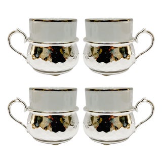 1960 Italian Fantin Silver-Plated Demitasse Espresso Cups - Set of 4 For Sale