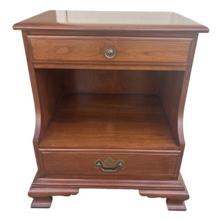 Solid Cherry Bedroom Side Table 1950s For Sale