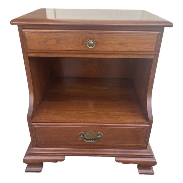 Solid Cherry Bedroom Side Table 1950s For Sale