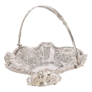 Antique Victorian Silver Plated Fruit Basket, 1800s For Sale