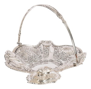 Antique Victorian Silver Plated Fruit Basket, 1800s