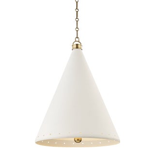 Hudson Valley Lighting Mark D. Sikes Plaster No.1 2-Light Large Pendant in Aged Brass, 20" For Sale