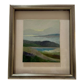 Vintage Signed Landscape Oil Painting, Framed, Small Scale For Sale