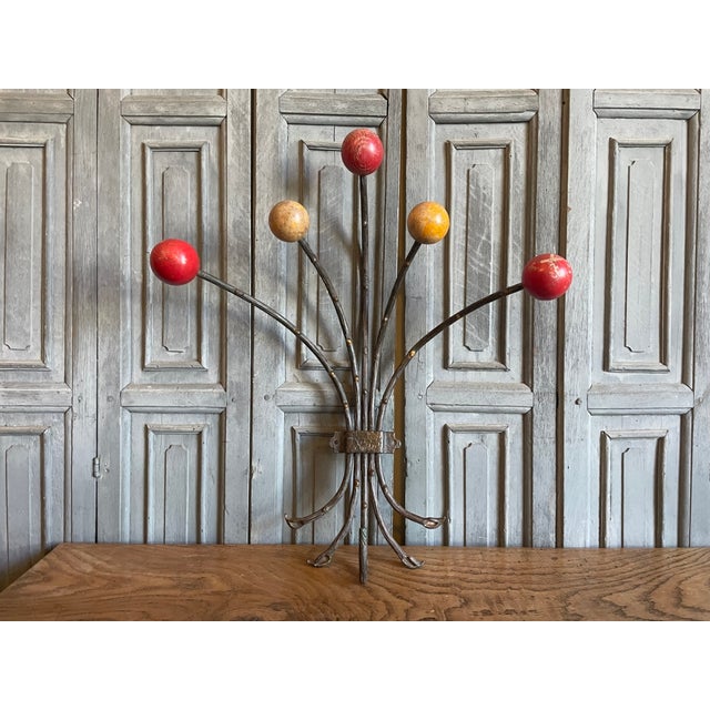 Vintage French Wall Coat Rack with Wooden Balls, 1960s For Sale - Image 14 of 14