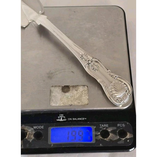Antique Victorian Sterling Silver Kings Pattern Fish Server by William Eaton, 1841 For Sale - Image 16 of 18